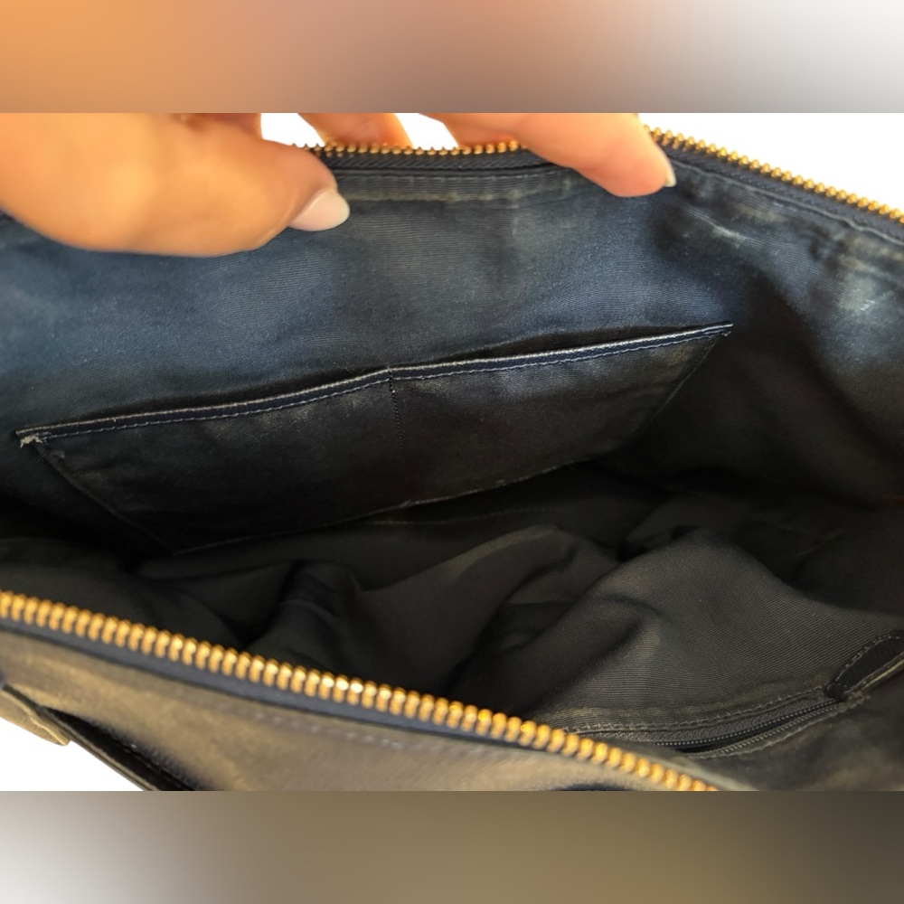 Coach Black Leather Double-Handle Tote - Picture 14 of 16
